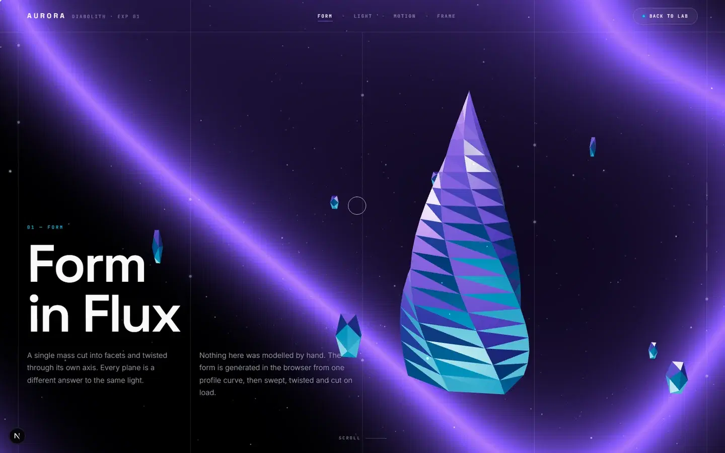 Aurora — WebGL Study experiment by Diabolith