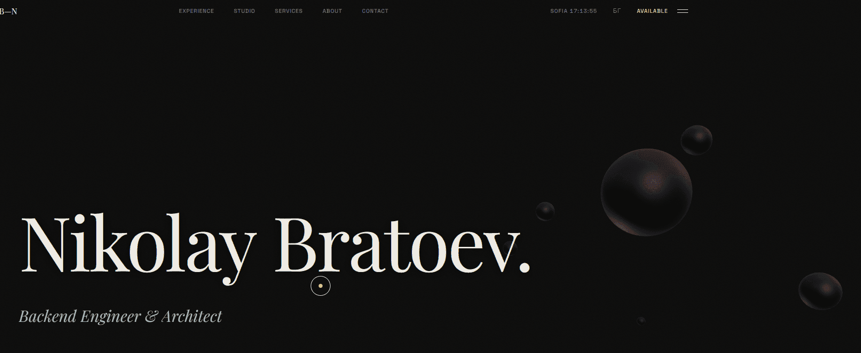 N. Bratoev — Personal Portfolio website designed and built by Diabolith